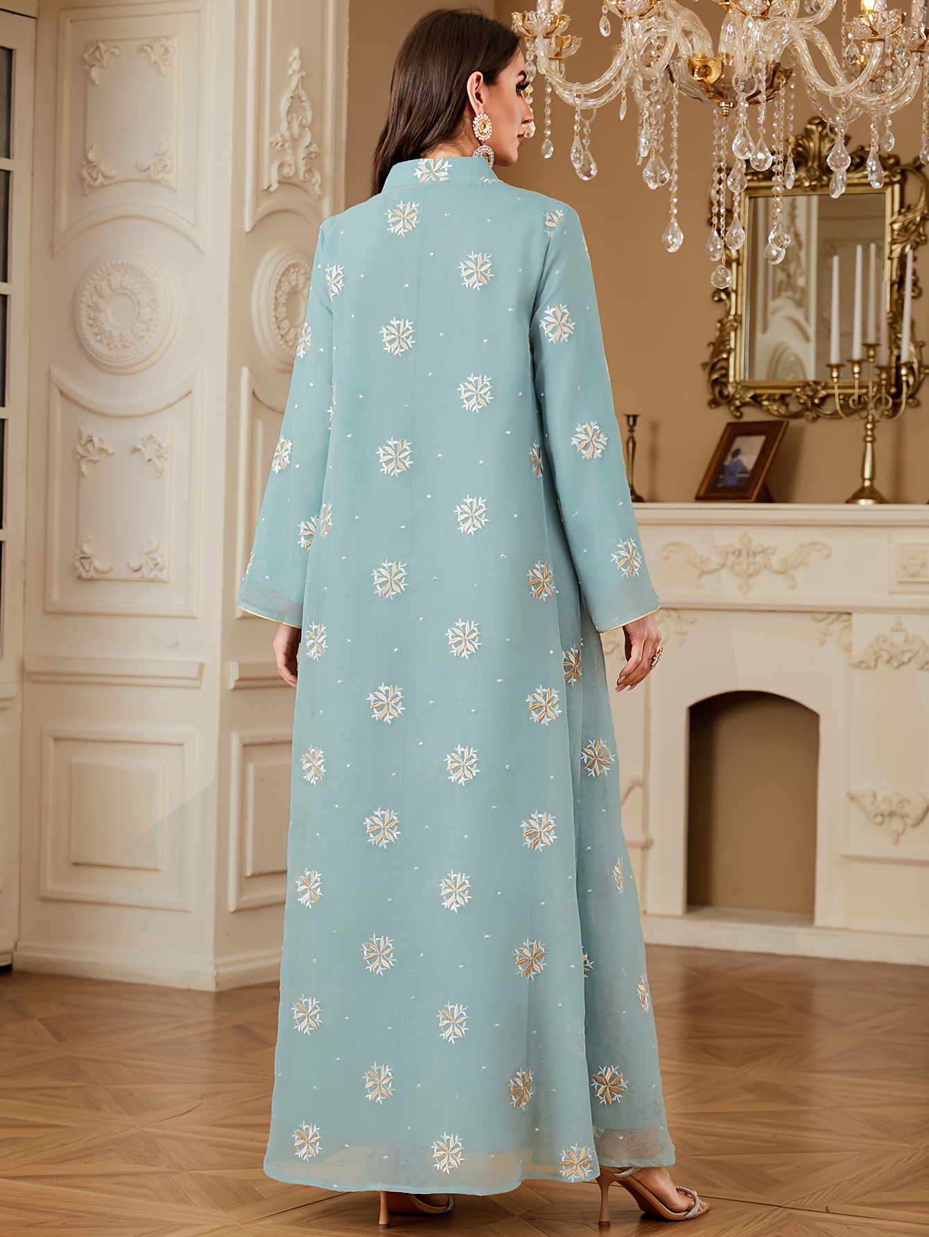 elegant dress shop Dubai Luxury Beaded Mermaid Evening Dress With Long Sleeves LA70765L Red / 14 main image 1