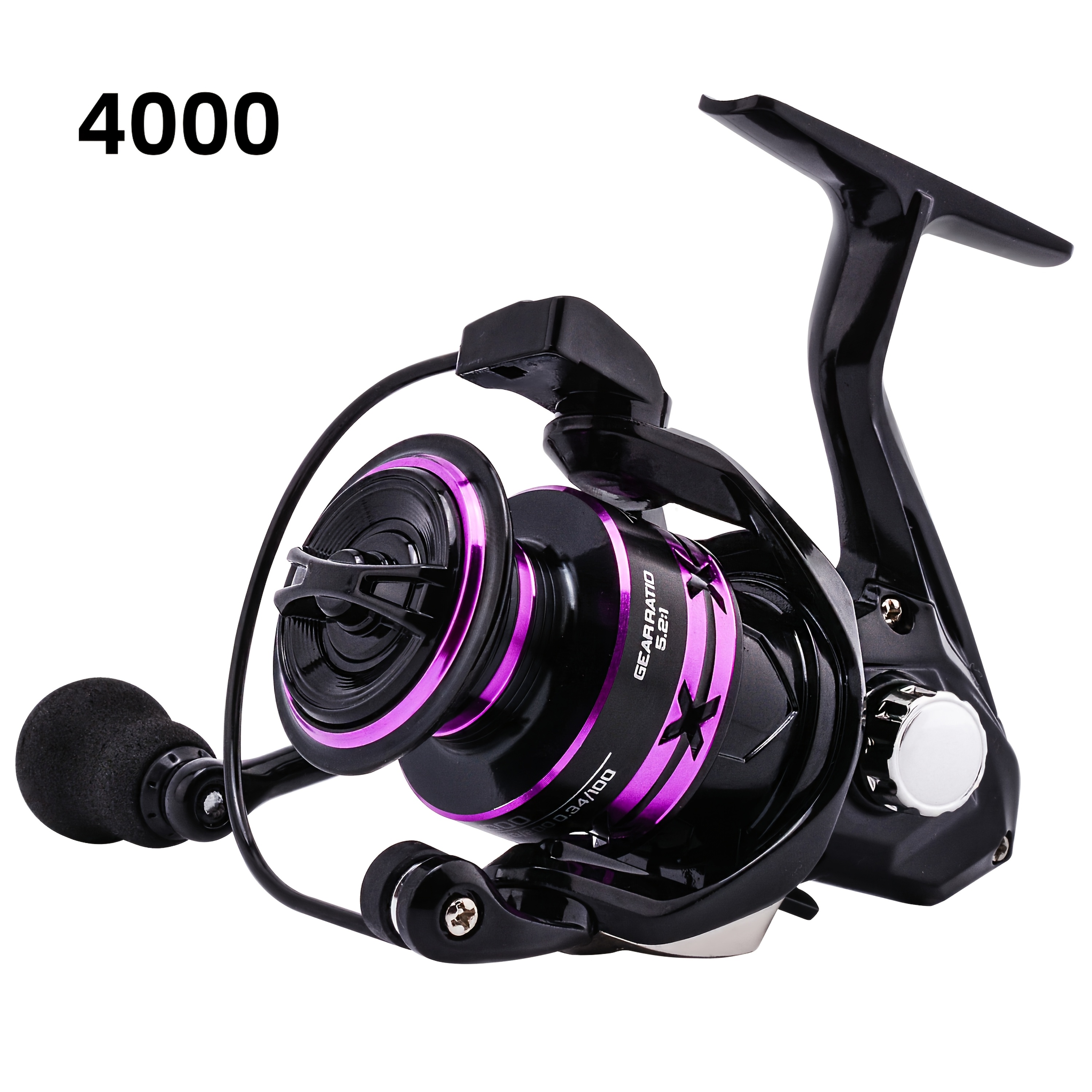 TEMU Px 1000- Heavy-duty Saltwater/freshwater Spinning Fishing - Line Cup, 5.2:1 Gear Ratio, Aluminum Alloy Spool, Suitable For Casting, Tuna,