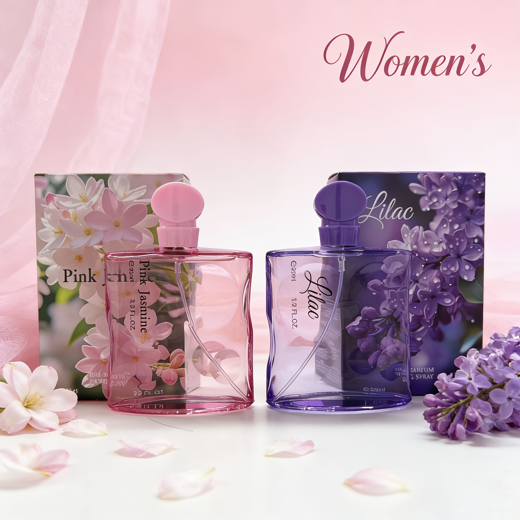 TEMU 2pcs Set, Premium Lilac And Jasmine Edp Fragrance 95ml/3.2fl.oz/bottle - Unique Floral Scent Non-clashing, For Women Teens, Perfect Gift For