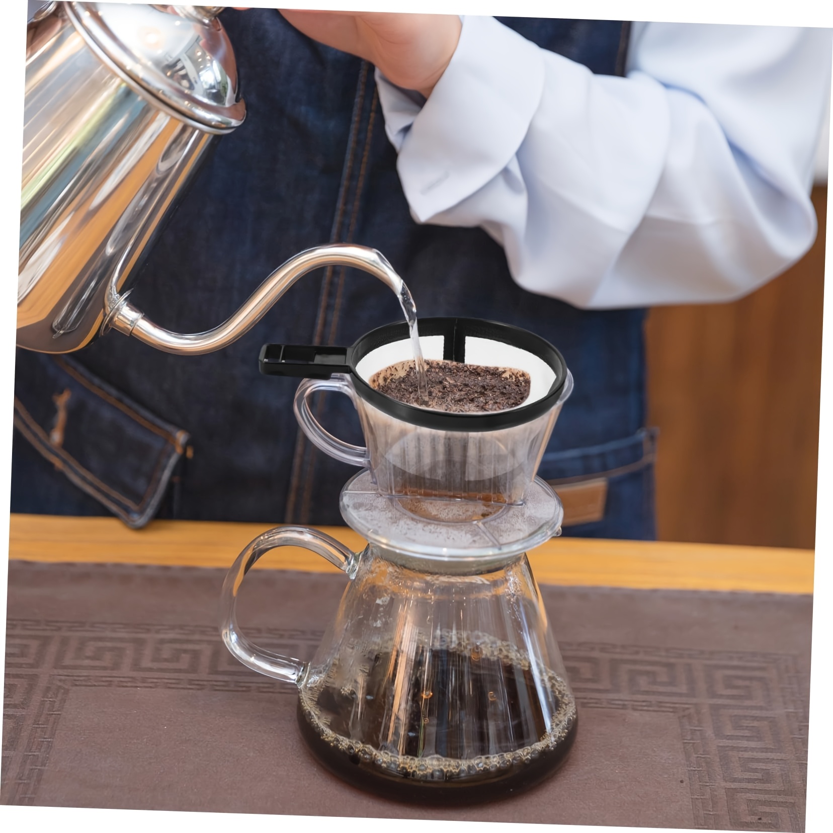 Filter de Café y Té Reutilizable - Malla de Nailon Duradera, Diseño Fácil de Limpiar para Cafeteras Francesa, Servir por Encima, Máquinas de Espresso - Accesorio de Alta Calidad para Preparación