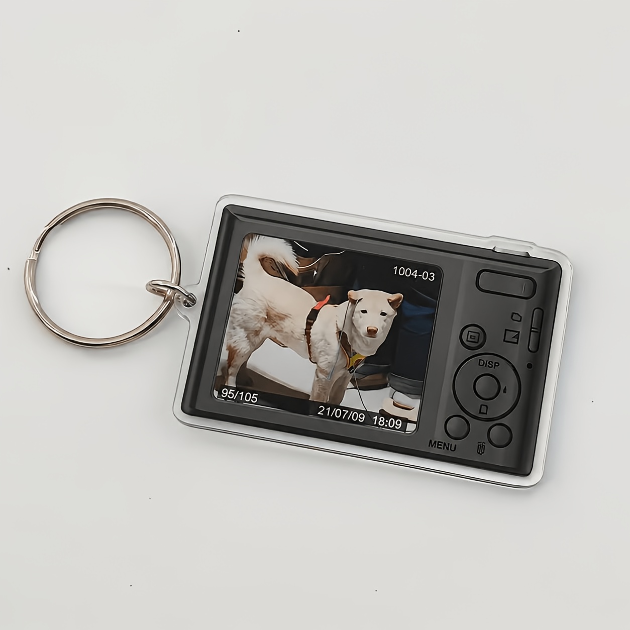 TEMU Retro Nostalgic Key Chain Custom Personalized Ccd Photo Commemorative Acrylic Keychain Pendant, Backpack Decoration Custom Digital Camera Key