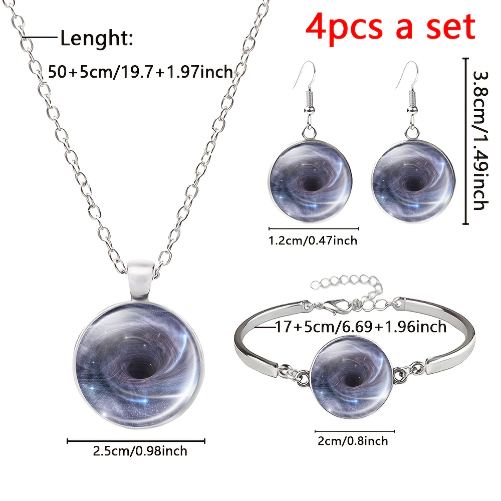 4pc Cosmic Black Hole Jewelry Set for Women