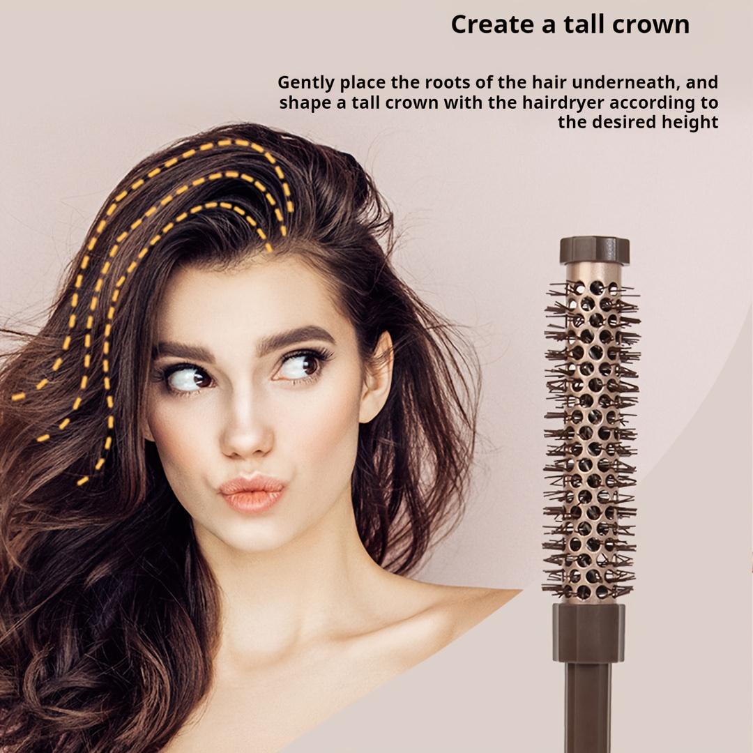 small round hair brush soft bristles volumizing blow dryer Temu