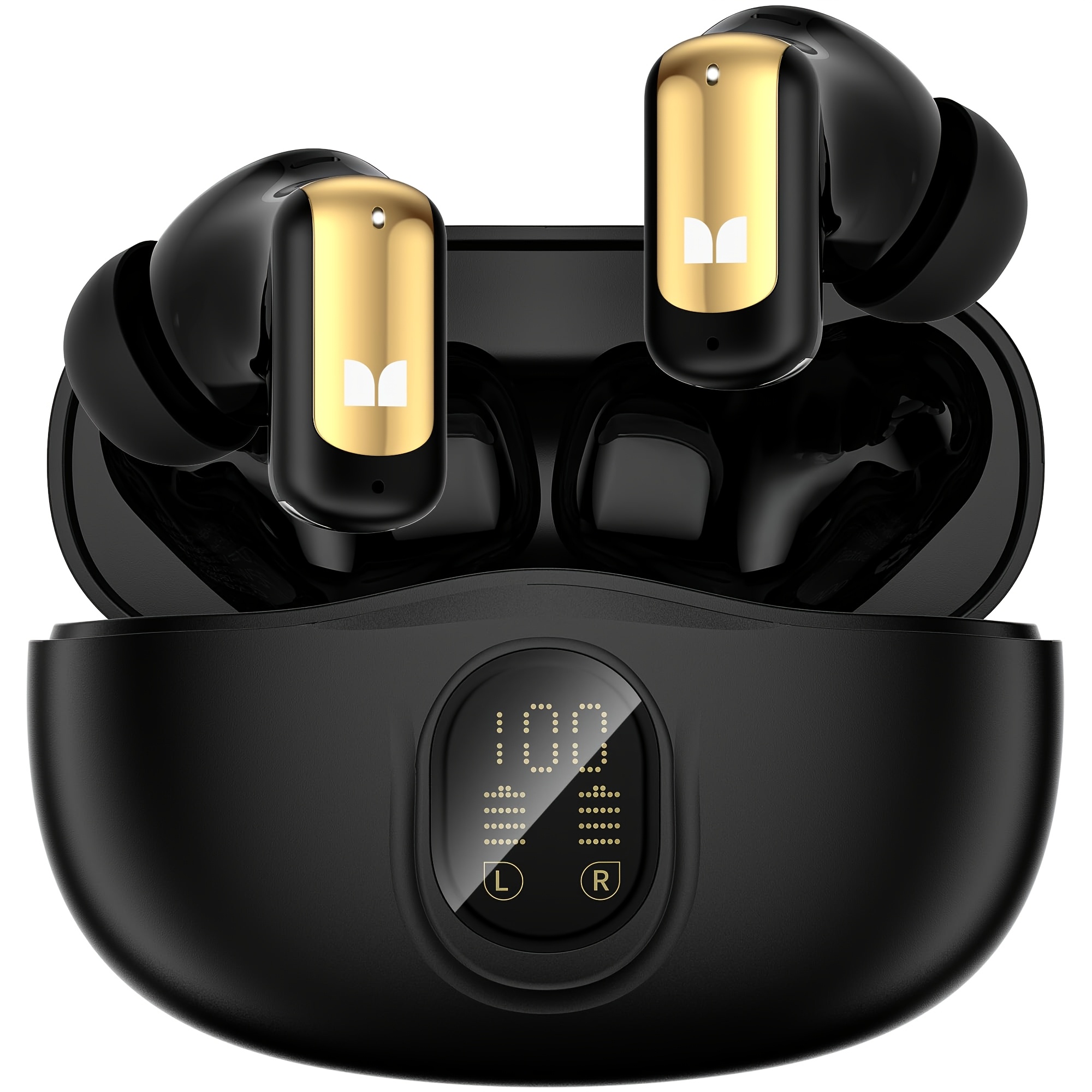 TEMU Écouteurs fil Monster, Son stéréo immersif, Écouteurs -auriculaires, Microphone intelligent à suppression de bruit intégré, Appels clairs,