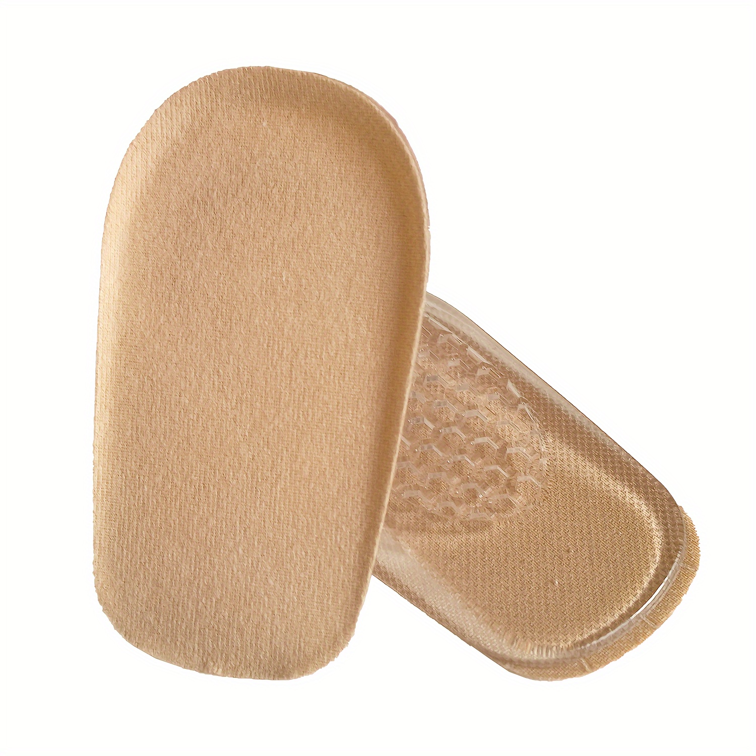Image of A Pair Of Inner Heightening Silicone Insoles With , Invisible Heightening Half Pads, Summer Heel Half Pads, Skin-tone Half Pads, Anti-wear And Shock Absorption, Suitable For Men And Women