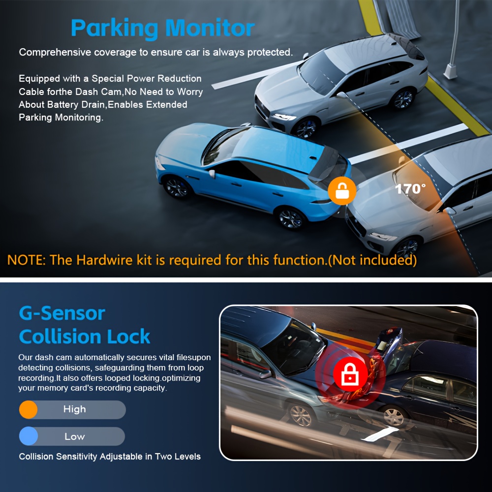 Dash Cam Front and Rear with 128GB TF Card, 4K+1080P Dual Dash Camera for Cars, 5.0cmIPS Display Mini Car Camera, APP Control, Built-in Wi-Fi & G-Sensor, 170° Wide Angle, WDR, Night Vision, Loop Recording, 24/7 Parking Mode, Support 256GB Card Max