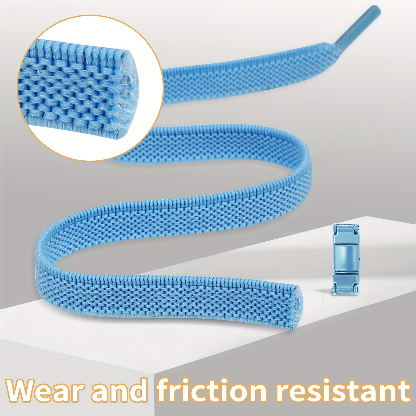 1 Pair Easy-Install Elastic No-Tie Shoelaces with Secure Press Buckle - Lightweight, Durable Polyester in Orange for Sneakers, Hiking & Casual Shoes - Handwashable/Dry Cleanable, Leisure Style