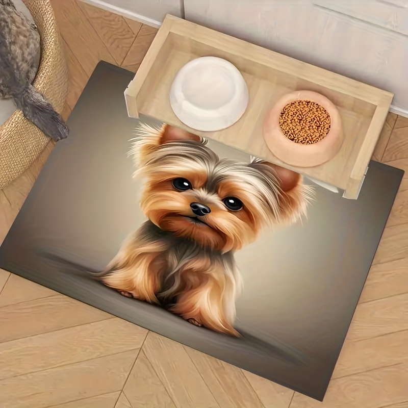 1pc Cute Puppy Pattern Pet Feeding Mat For Dogs And Cats, Dog Food Mat, Cat Feeding Mat, Halloween Decoration, Christmas Decoration