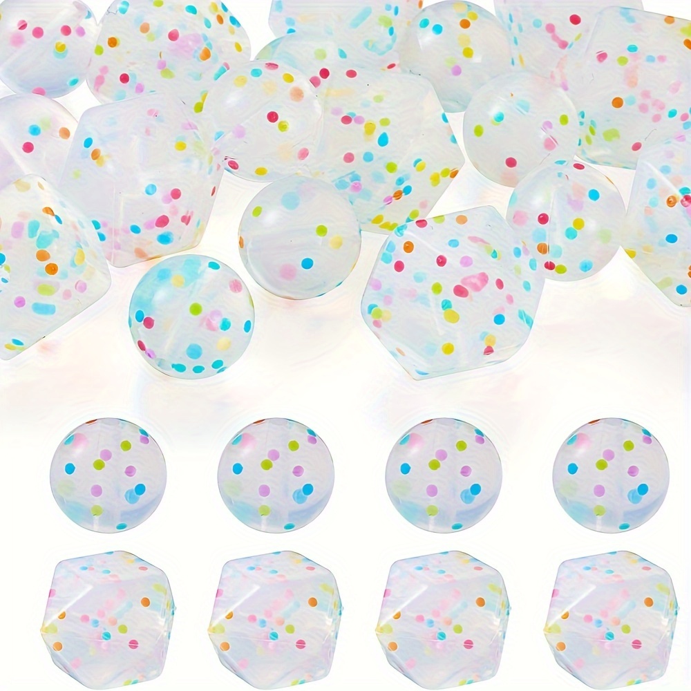 

20-piece Silicone Beads, 15mm Transparent Glitter Assorted Colors For Diy Keychains, Bracelets & Jewelry Crafting Charms For Jewelry Making Beads For Jewelry Making