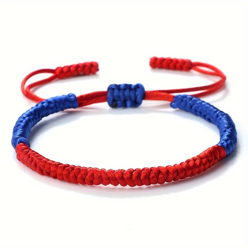 Adjustable National Flag Woven Rope Bracelet for Women