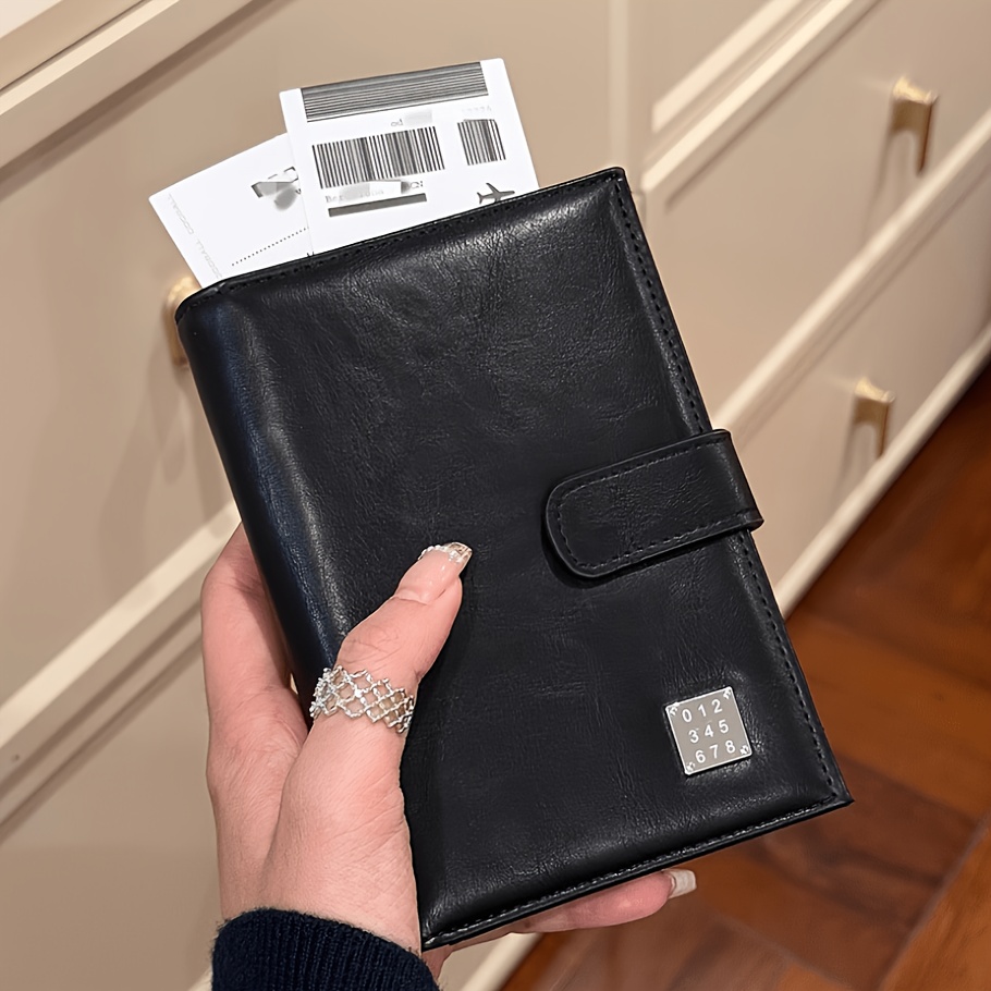 Image of Simple Travel Passport Holder Cover Case Wallet Rfid Blocking Business Card Case Travel Accessories For Women Men
