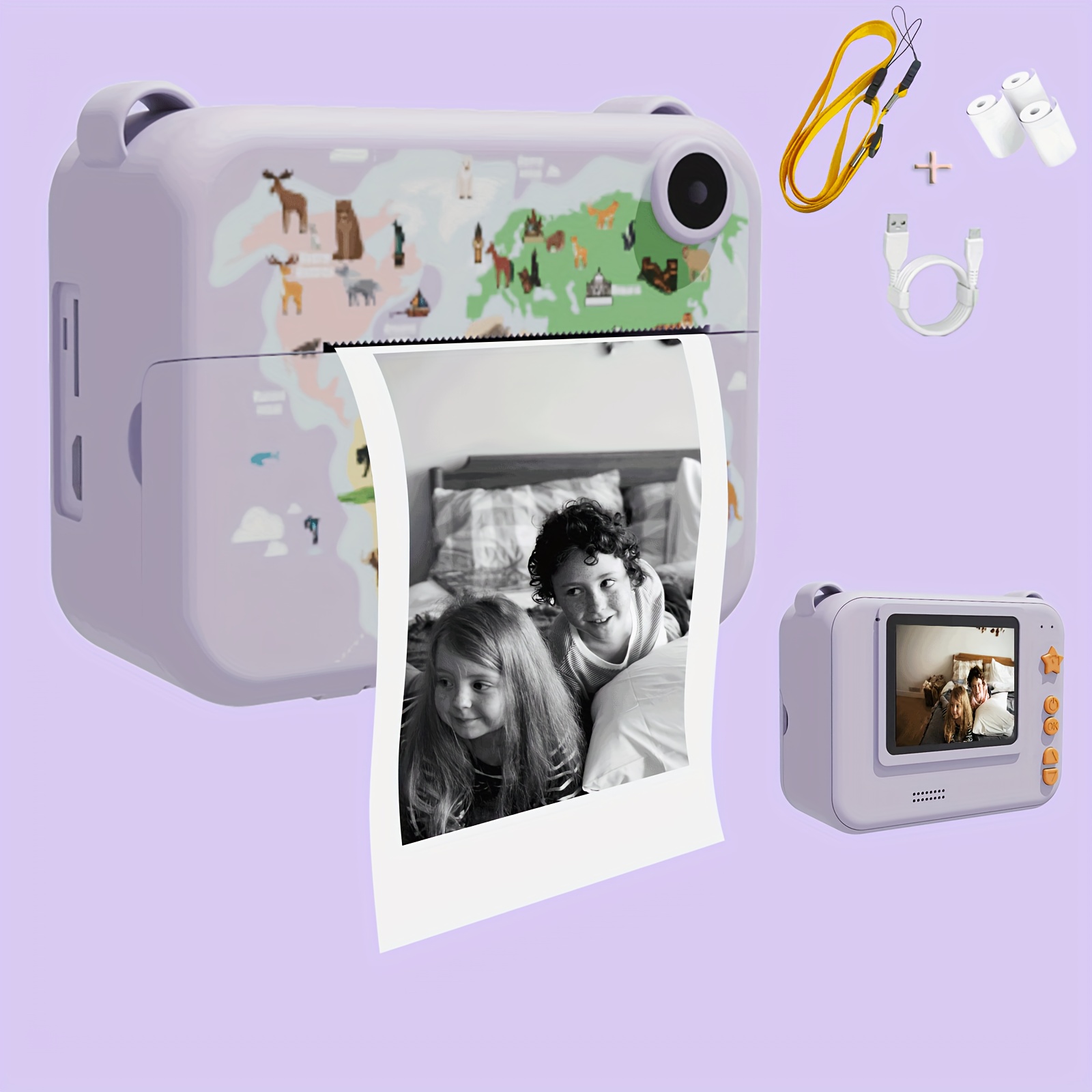 Cámara de impresión instantánea para niños, cámara digital 1080P para niños  con papel de impresora, regalo de cumpleaños de Navidad para niñas y niños