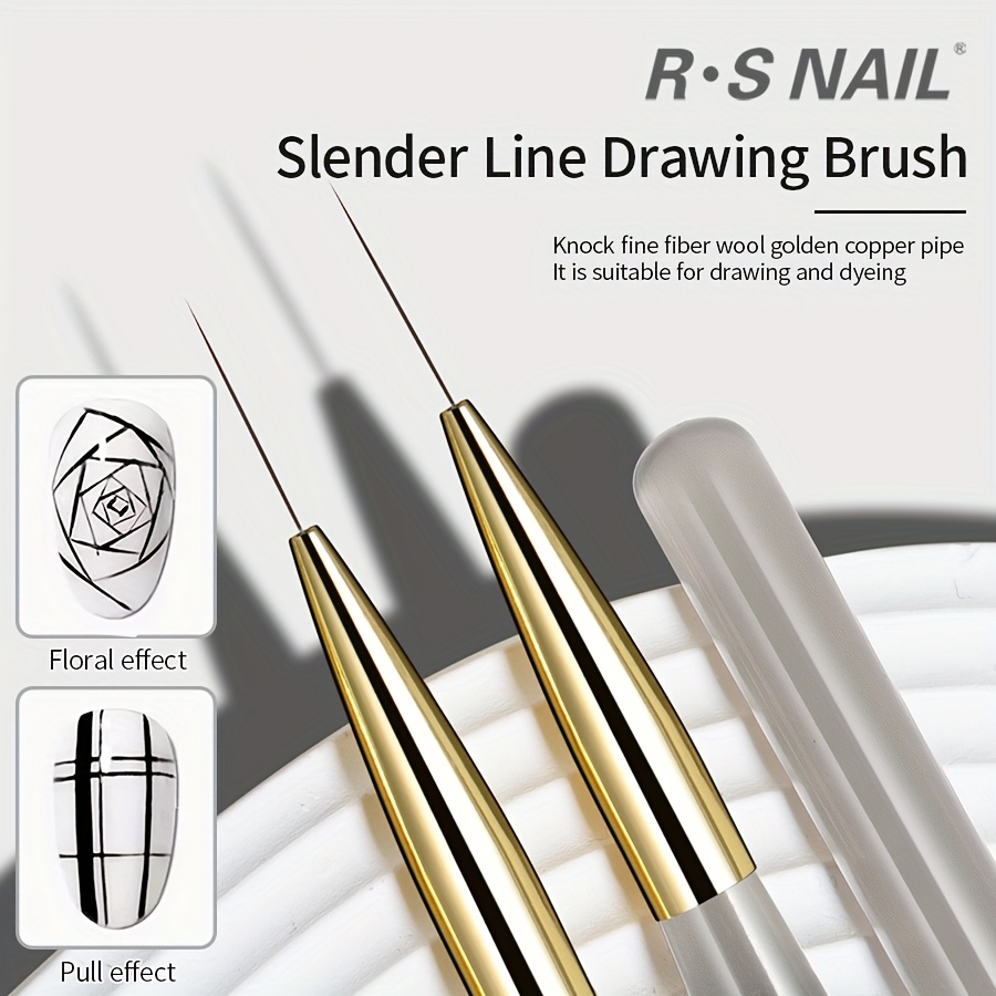 

R.s. Nail Art Detailing Brush - Golden Copper Wire Drawing Pen For , Floral Effects & Smudge - Professional Manicure Tool, Nail Art Supplies