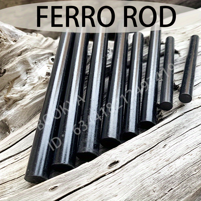 

[] Extra Magnesium Fire - Ferro Rod For Outdoor Survival, Camping & Bbqs, Multiple Sizes (3.15-5.12in), Black Metal