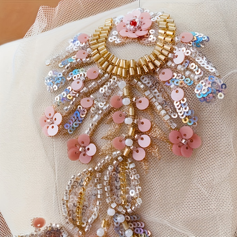 2 elegant beaded sequin floral appliqu embellishments - Temu Mauritius
