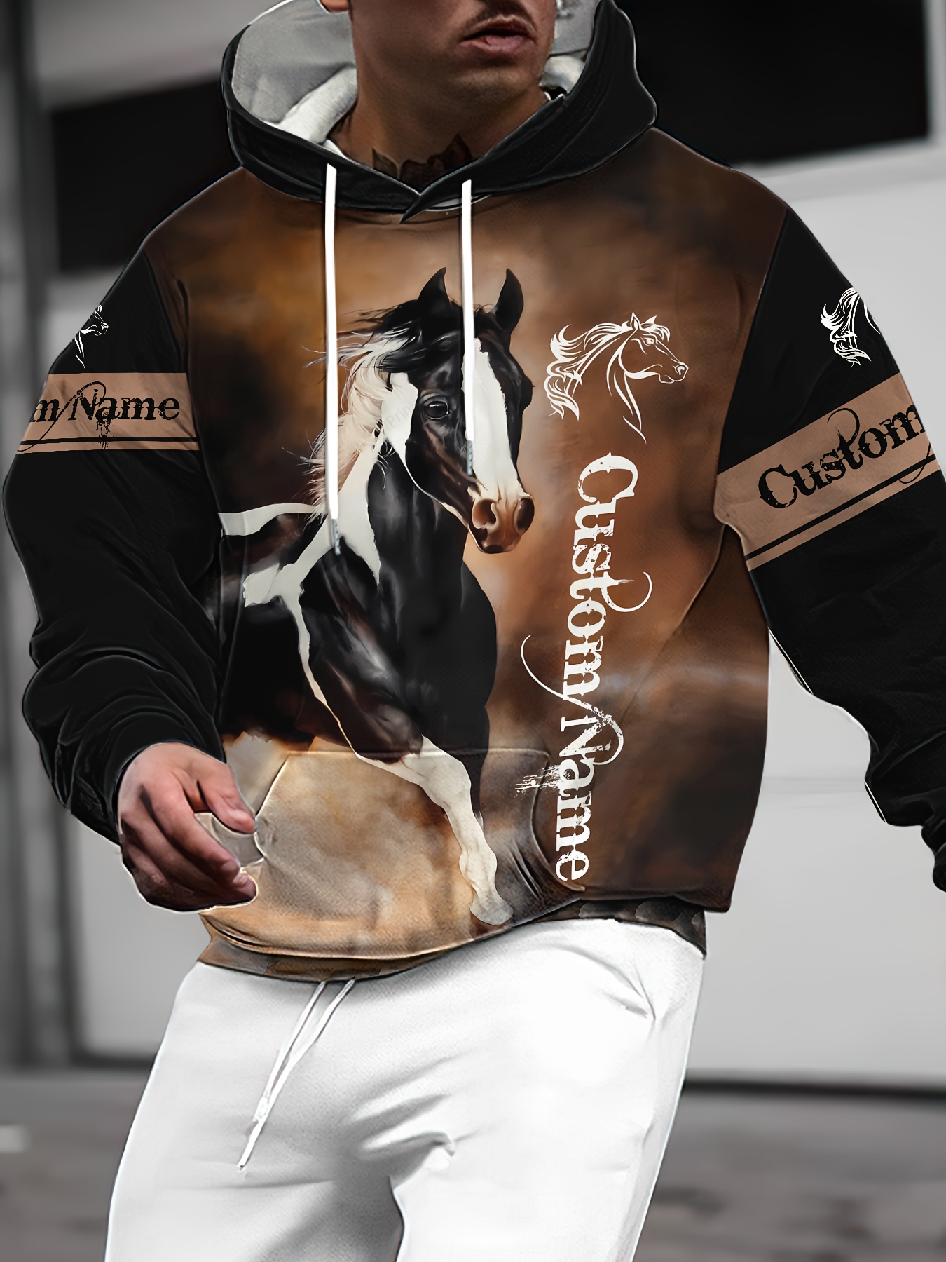 Labyrins Dont Cry Horse Zip Hoodie Brown | Shury