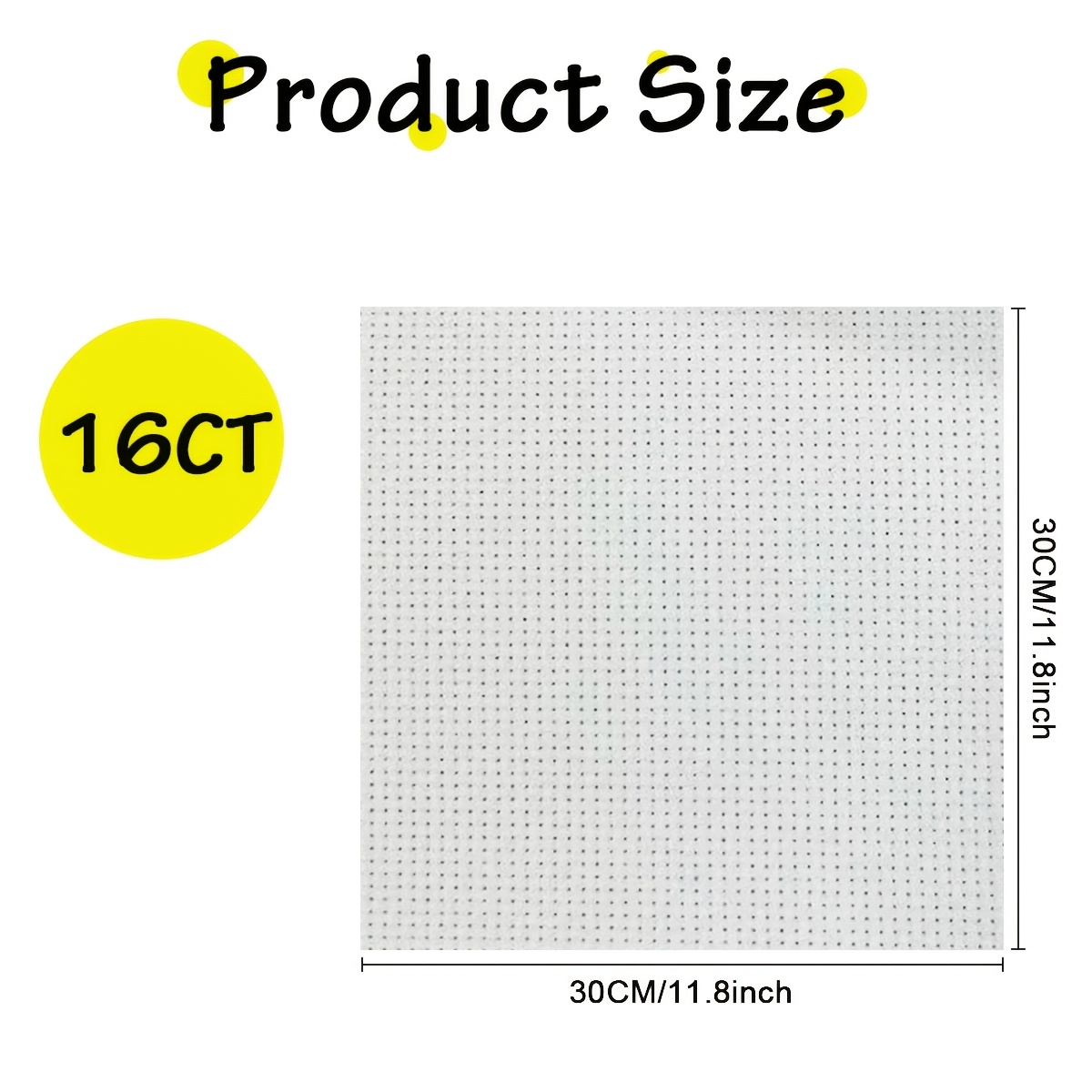 Large-Sized White Cross-Stitch Fabric Made of Polyester