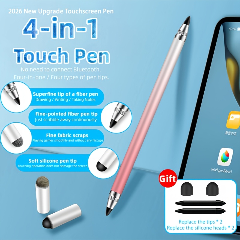 TEMU Stylus Pen (4in 1), Universal Touch Screens Stylus Pen For Ipad/pro/iphone/ Phone/ /fire/tablets And All Capacitive Touch Screens