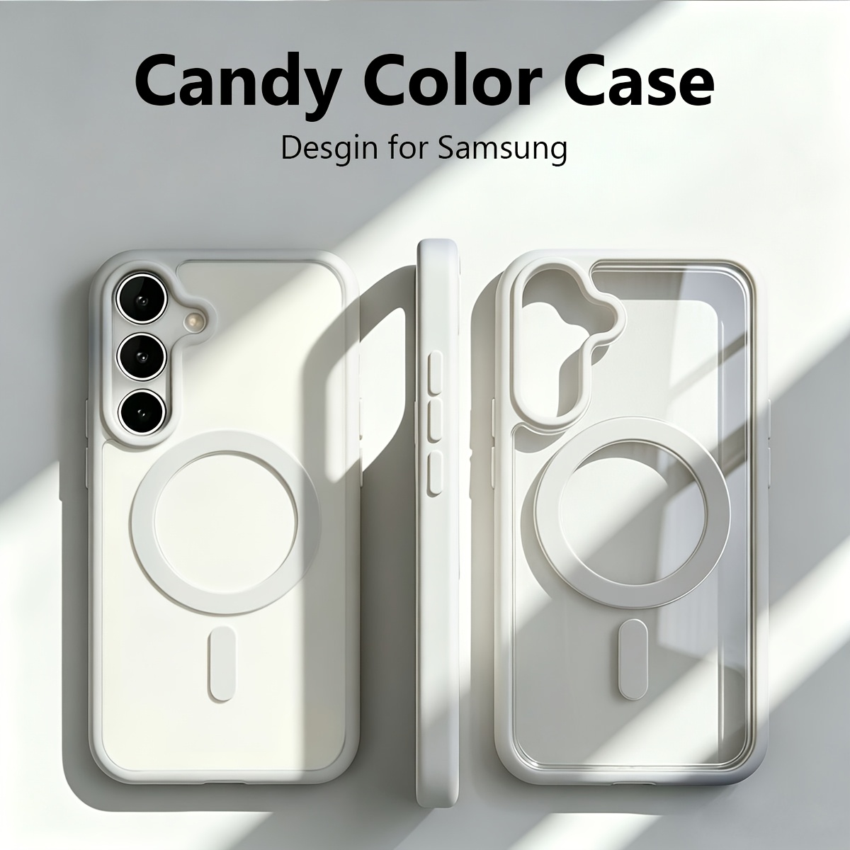 TEMU Phone Case: Luxury Candy Color Magnetic Transparent Phone Case(1pc), Ultra-thin Hard Protective Case, Compatible With Galaxy S26, 25, 24, And 23