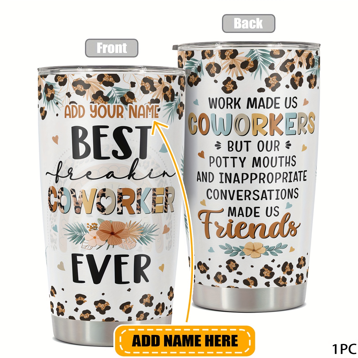 

Custom Name 20oz - Mug With Funny Print, Perfect Gift For Coworkers, Teachers, - Metal, Bpa-free, Hand Wash Only, Best For Christmas, Thanksgiving