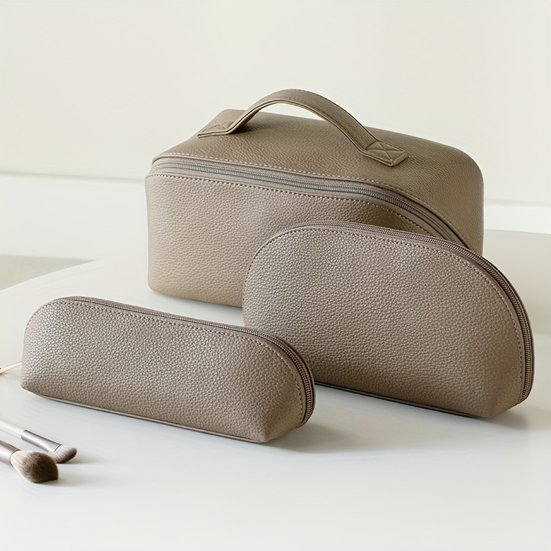 Premium Makeup Bag, Fashionable Portable Multifunctional Storage Pouch for Sanitary Pads, Coins, Keys, Lipstick, Etc., Large Capacity Cute Travel Cosmetic Bag, Commute And Business Trip 3pcs Set, Mother'S Day Gift, Valentine'S Day