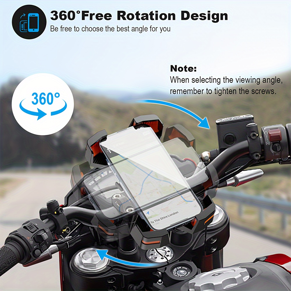 1pc motorcycle phone holder suitable for any smartphone universal bicycle motorcycle scooter and other car handles can rotate and adjust 360 details 5