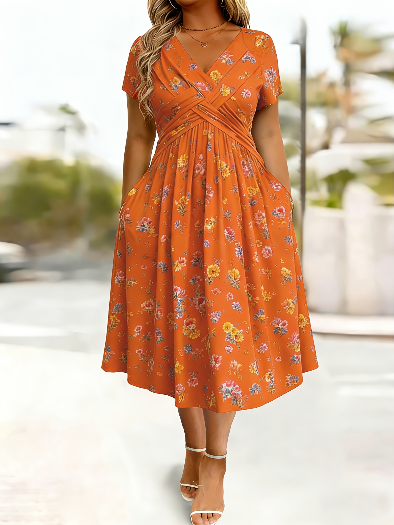 plus size dresses with pockets sold on Temu United States