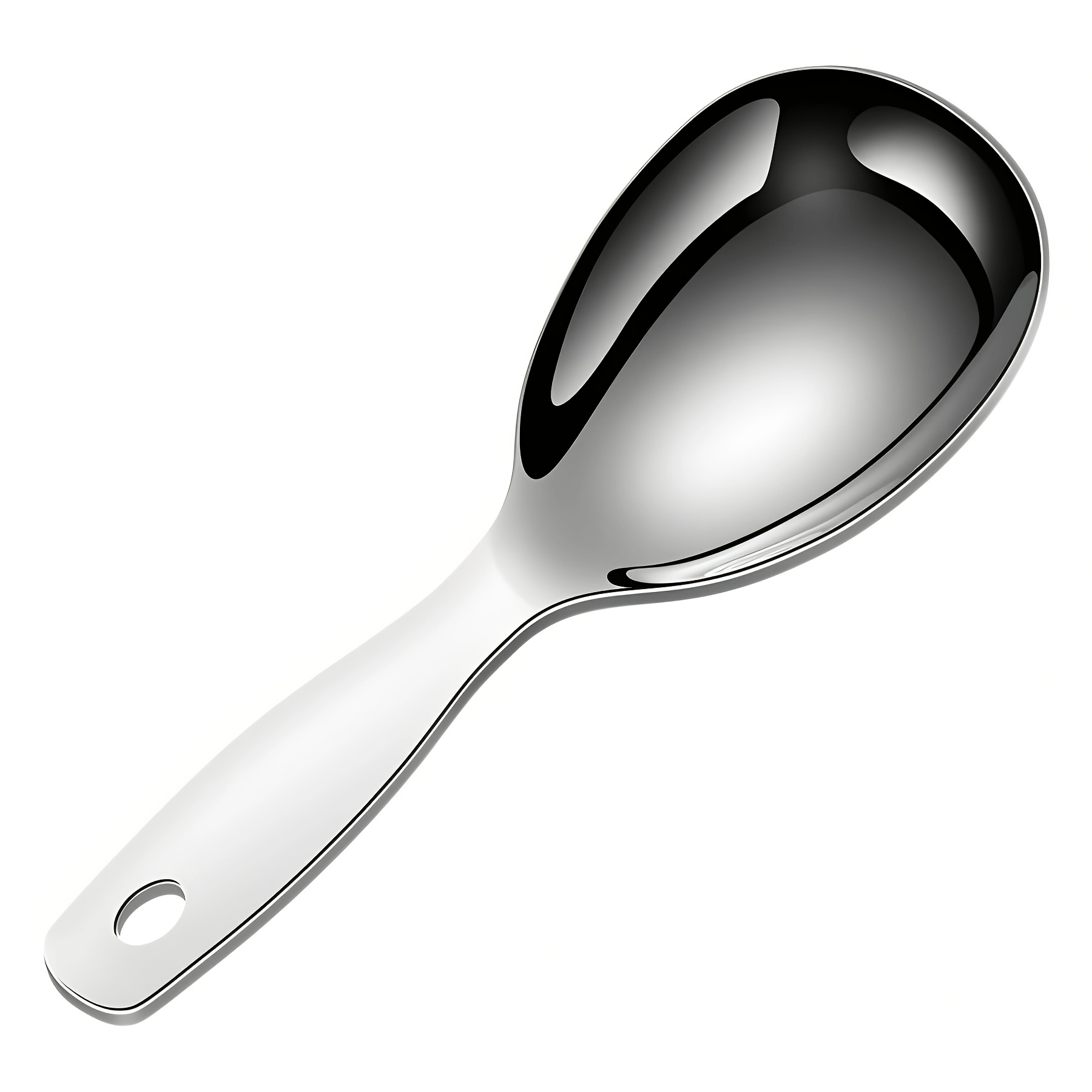 TEMU Stainless Steel Large Spoon, Thickened With Ergonomic Handle, Suitable For Restaurants, Kitchens, And Cafes - Ideal For Serving Soups, Sauces,