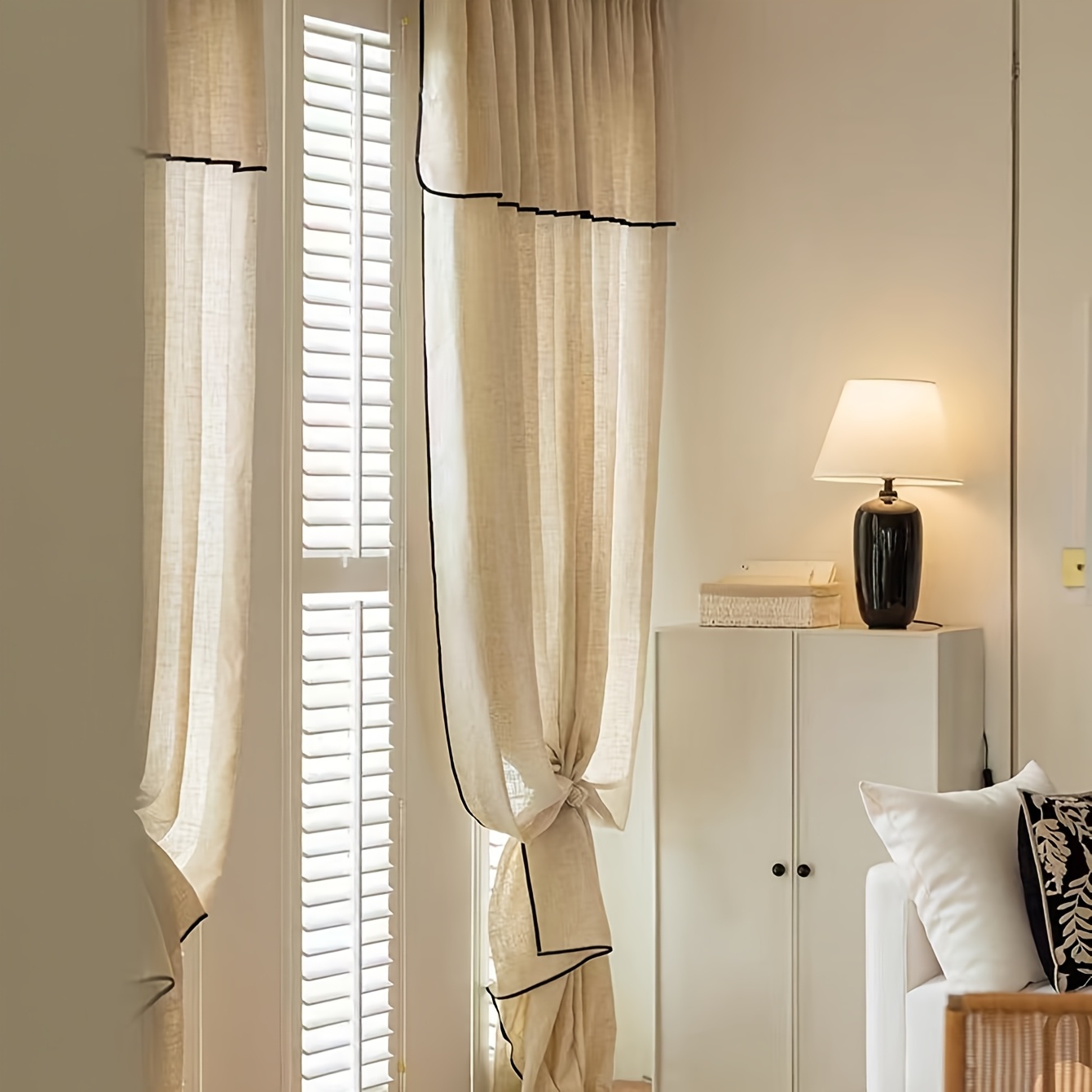 E-shop Französischer Retro-Druckgaskleider, neuer japanischer, leichter Luxus, hochwertiger Wohnzimmer-Fenstererker-Vorhang, geeignet für Wohnzimmer,