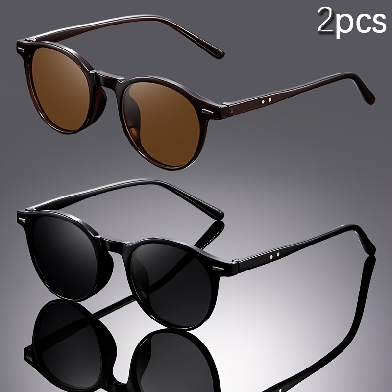 Fashion Small Oval Sun Glasses 2 Pack Amazon.com: milramtob 2 Pack Trendy Oval Sunglasses for  main image 2