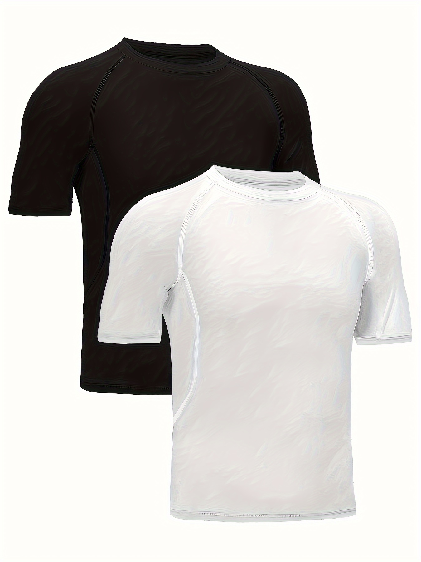 Black Crew Neck Full Zipper Sports T shirts Moisture Wicking - Temu