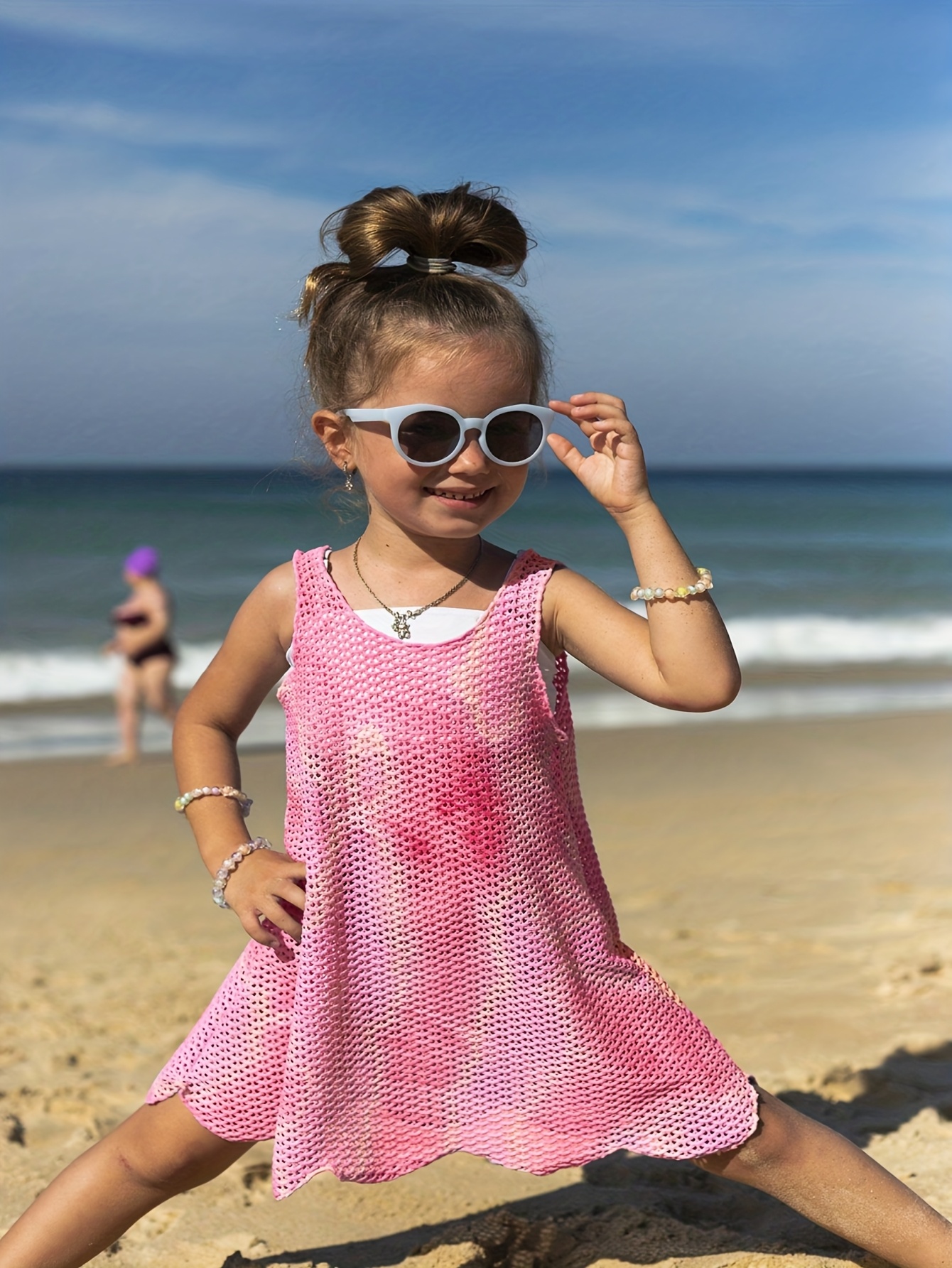 girls beach photo dress Simple Lace Beach Wedding Flower Girl Dresses – ClaireBridal main image 0