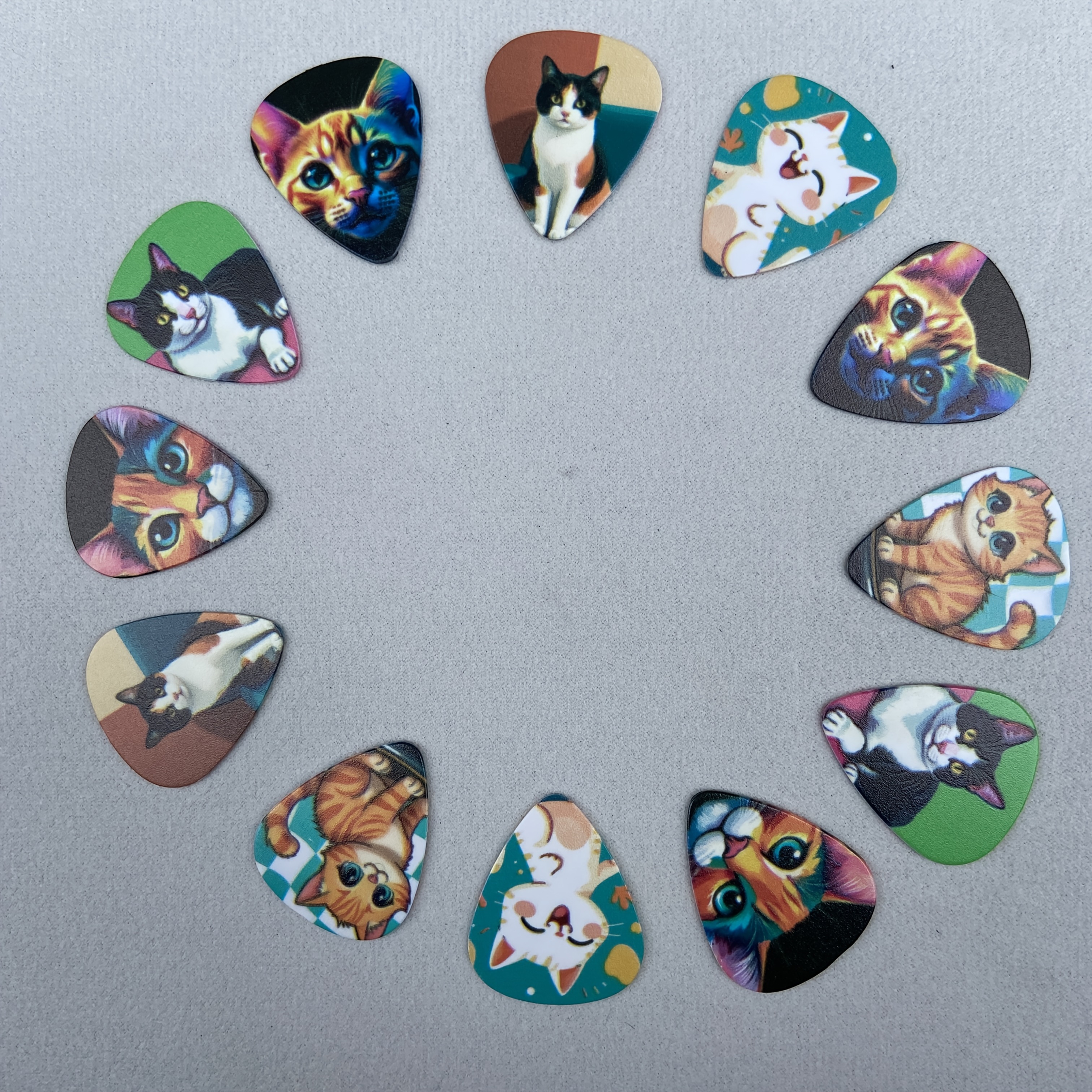 TEMU 12pcs Smart Cat Guitar Pick Set-3 Sizes (0.96mm, 0.71mm, 0.46mm) Suitable For Electric Guitar, Bass Guitar And Acoustic Guitar- Abs Material, Black-perfect ' Anniversary And Birthday.