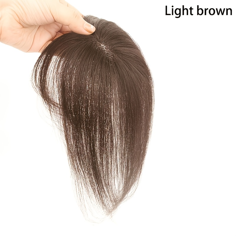 TEMU Postiche en vrais cheveux humains pour femme, 1 pièce, postiche supérieur pour les cheveux gris et du volume, postiche intégral en vrais cheveux
