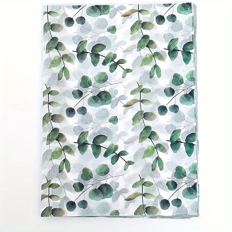 

10/ Eucalyptus Gift Wrap Tissue Paper Greenery Plants Packaging Bags For Wedding Birthday Shower Art Craft Party Favor Decoration