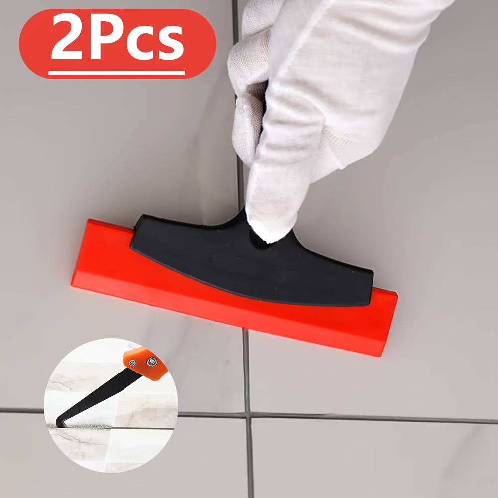 

2pcs Multi-use Tile Scraper Set - Grout Removal & Sealant Application Tool For Home Decor, Kitchen, Bathroom - Silicone Trowel With Reusable Nozzle