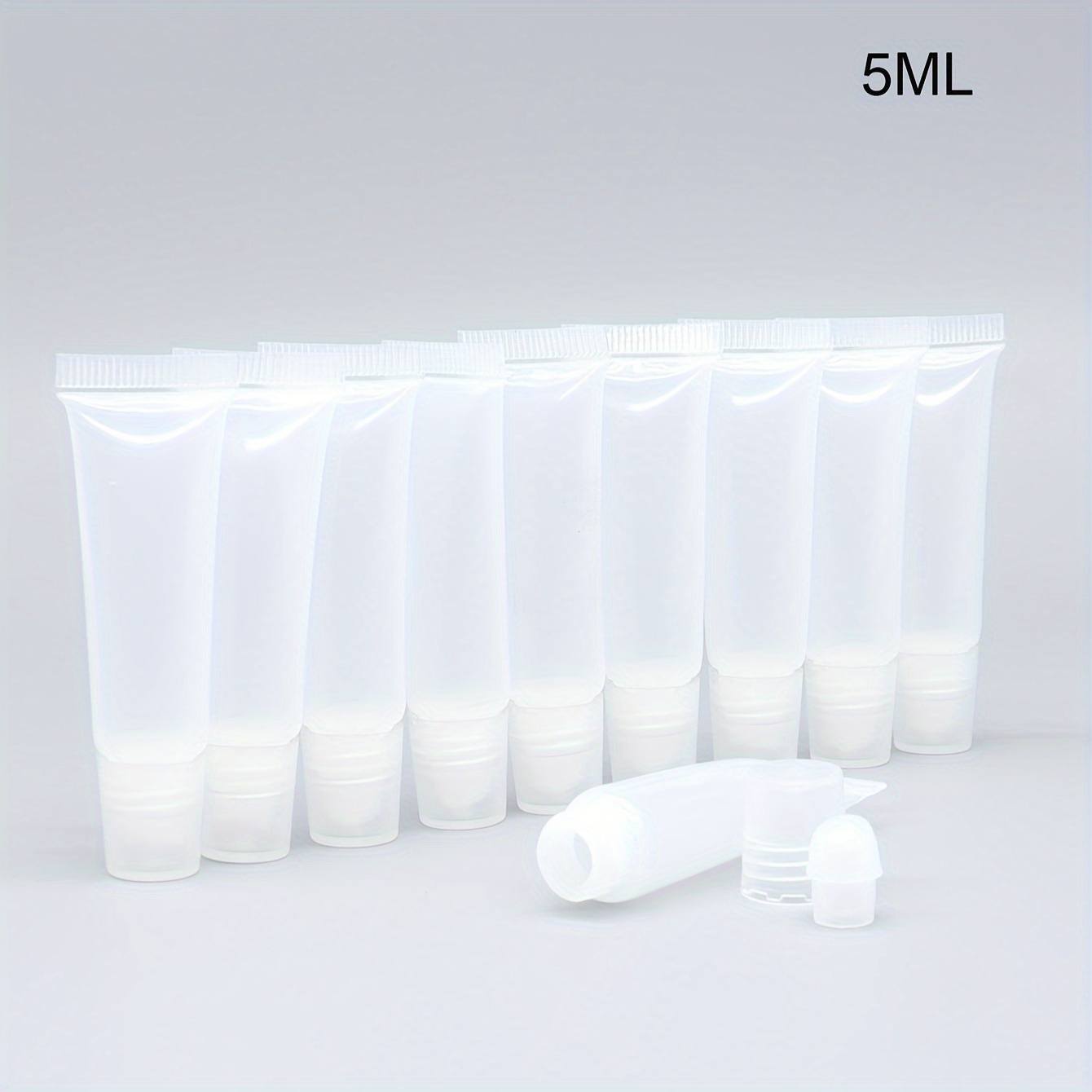 

5ml/8ml/10ml 10pcs Transparent Lip Balm Hose Oblique Mouth Transparent Lip Gloss Hose Lip Gloss Cosmetic Tubes For Makeup And Travel Toiletries For Hotel Cosmetic