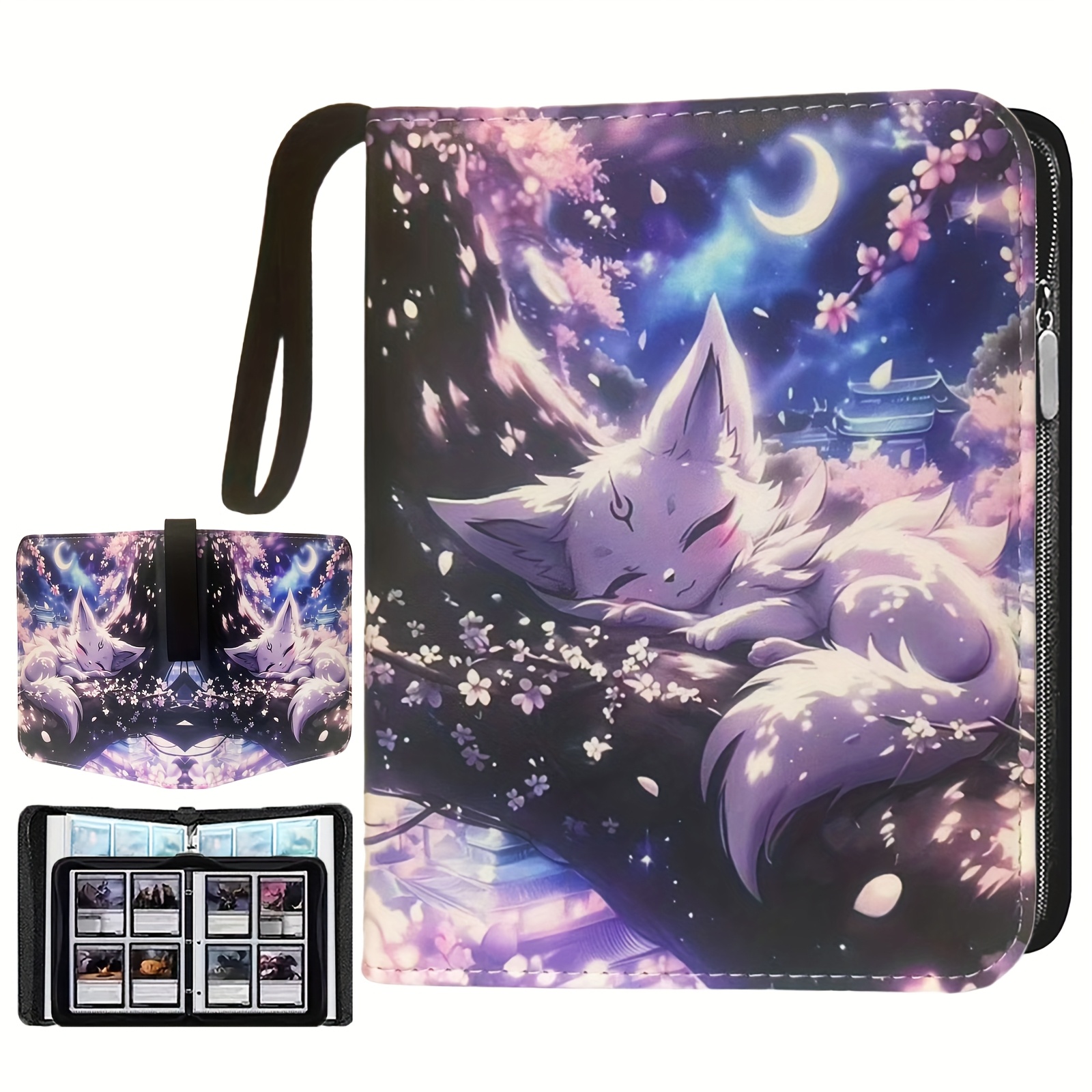 item picture 400 900 pocket   card binder with 50 removable hd double sided pages ideal for tcg game sports cards   displaying memorabilia and gifts sports card organizer artistic cover design durable card holder card albums