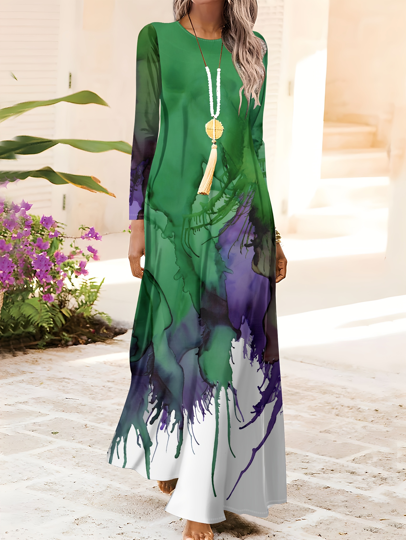 purple and green dress - Bahrain