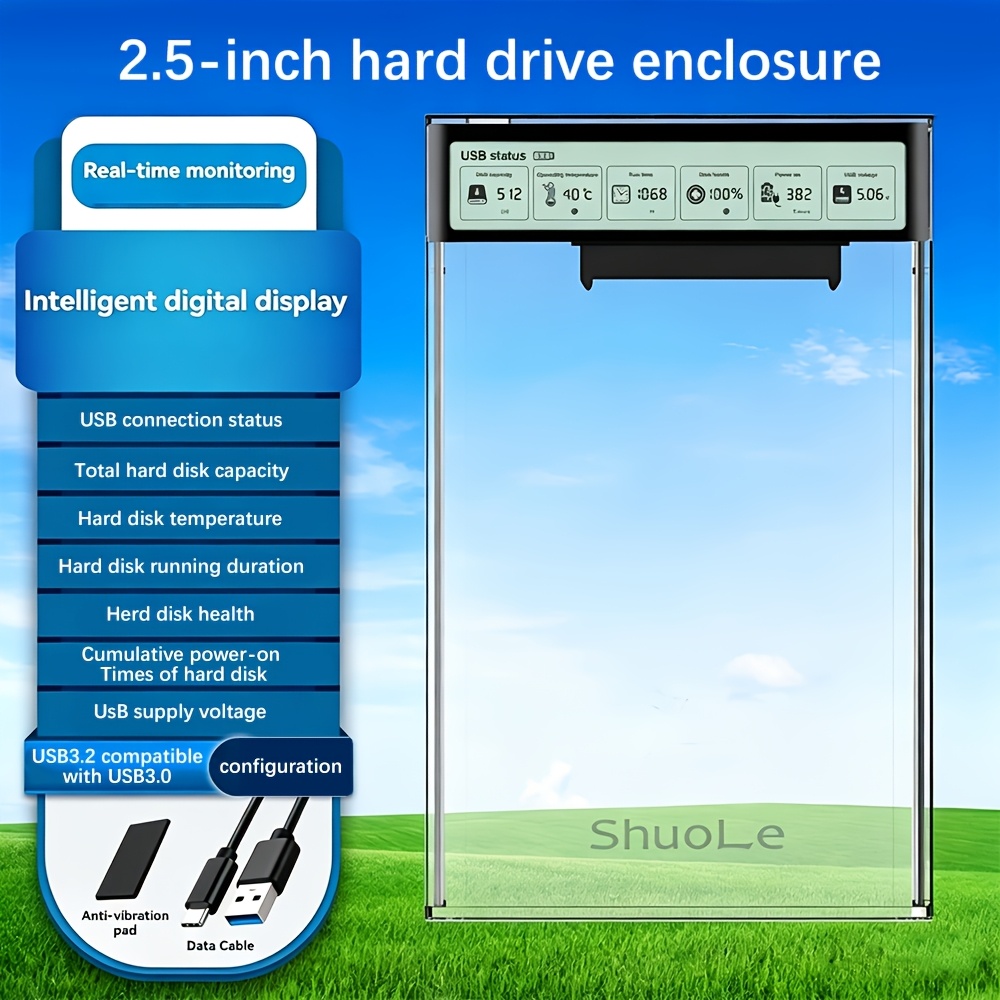TEMU Color Screen 2.5-inch Hard , Supporting 2.5-inch Hard Drives, Real-time Viewing Of The Of Major Hard Drives