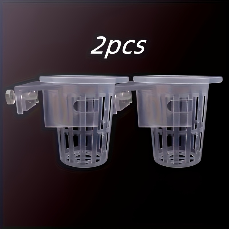 2pcs Adjustable Aquarium Aquatic Plant Cup, Water Plant Planter Basket, Hydroponic Planting Cup, Fish Tank Decor, Hanging Plant Holder, Adjustable Fish Tank Basket Cup, Suitable For Decoration