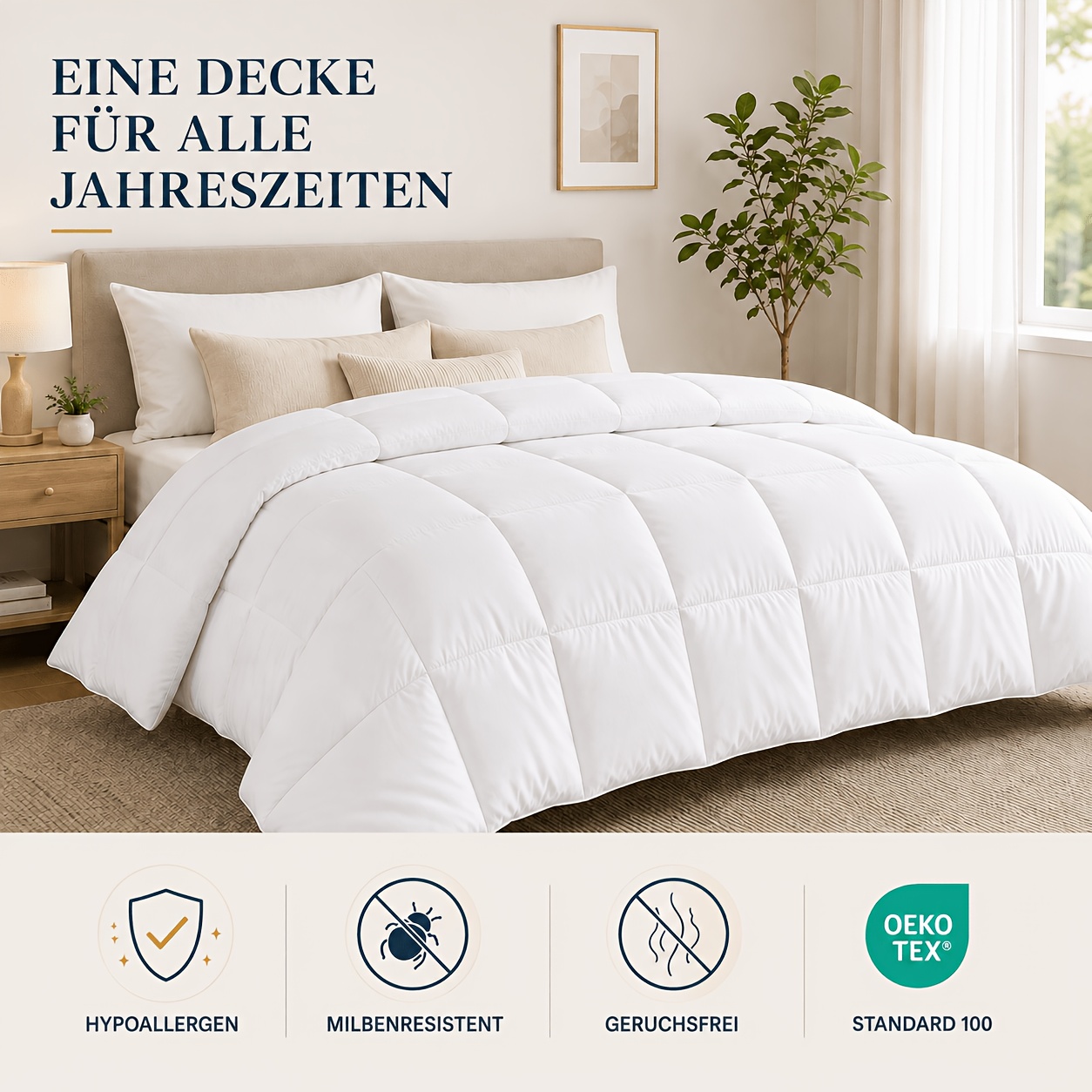TEMU 2-teiliges Ganzjahres-Bettwäsche-Set, 3-in-1 Winterdecke, 150 g/m² Übergangsbettdecke und 300 g/m² Ganzjahres-Bettdecke, einzeln oder kombiniert