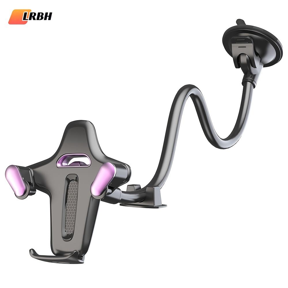 TEMU Lrbh Car Phone Holder For Dashboard With High-performance Suction Cup, Anti-vibration , Release, Long-arm Design, Thick Shell. And . Fits Iphone