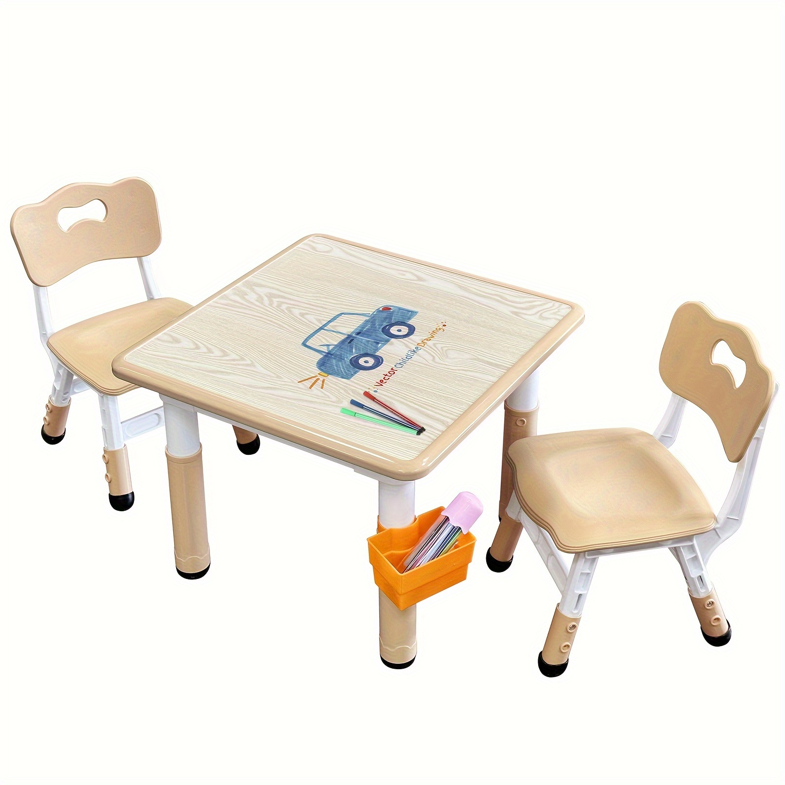 

1set Table And Chair Set, Toddler Table And Chairs, Table And Chair Set With 12 Color Pens Christmas Halloween Gift