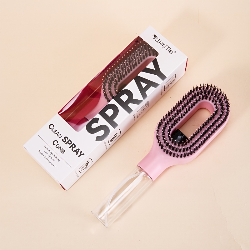 E-shop 2-in-1 Haarbürste mit Sprühnebeldose für das Haarstyling - Innovatives Haarspray- und Bürstengerät für nasses und trockenes Haarstyling -