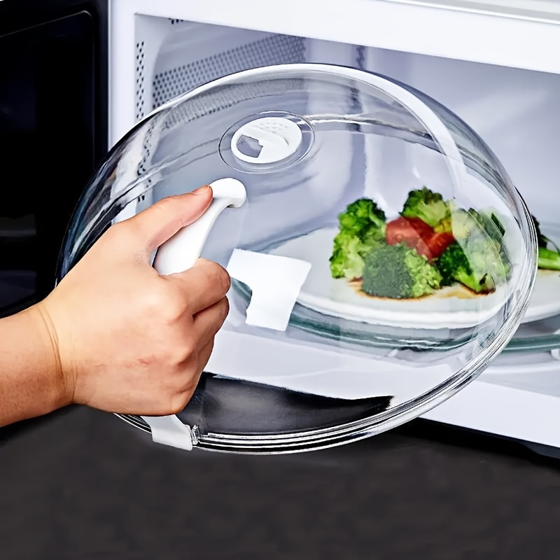 

1pc Microwave Ps Material Oven Cover With Adjustable Vent, Transparent Splash-proof Food Plate Lid, Durable And Flexible Kitchen Accessory