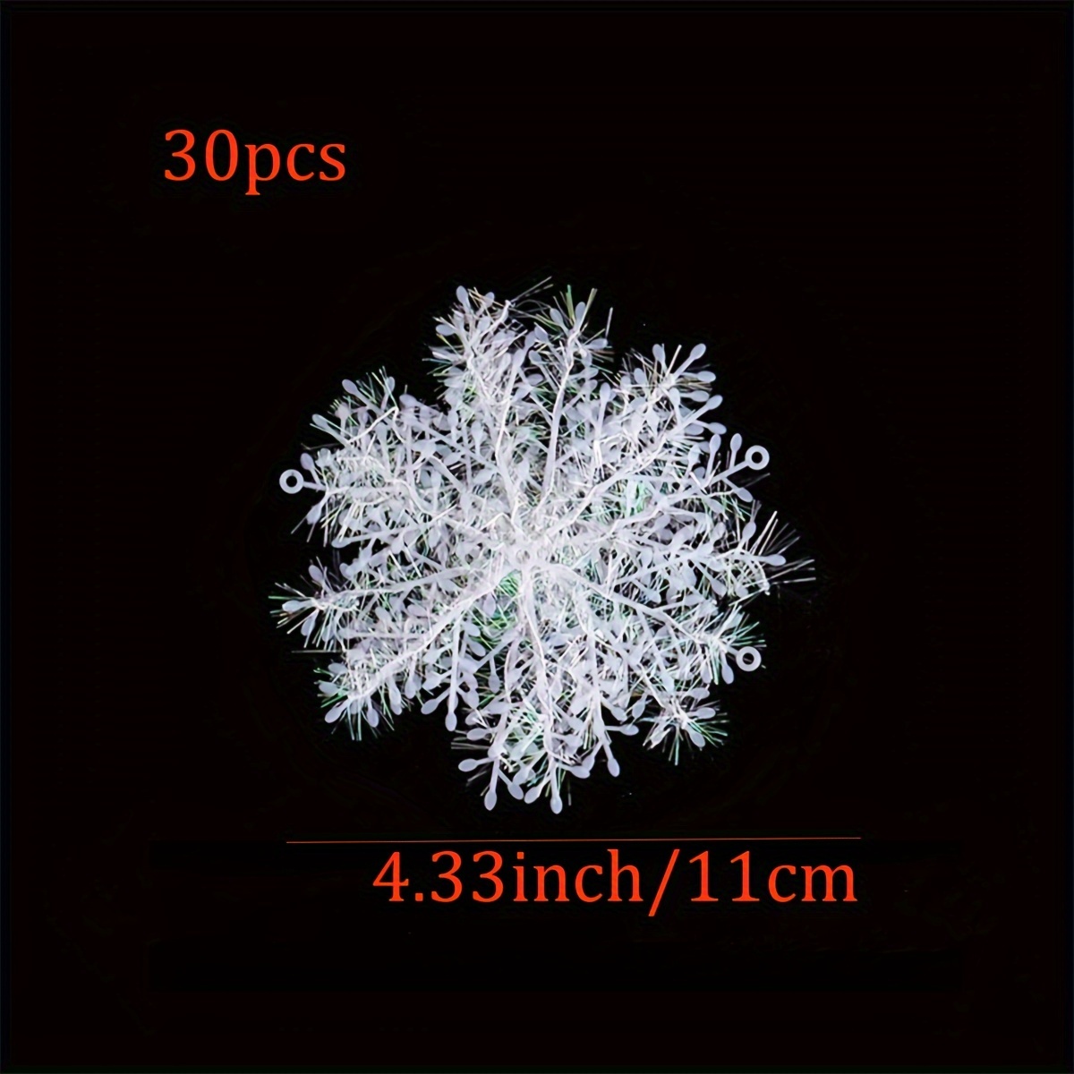 Image of 30pcs, Christmas White Snowflakes, Snowflake Hanging Ornaments, Christmas Tree Artificial Snowflake Ornaments For Home Party Decor
