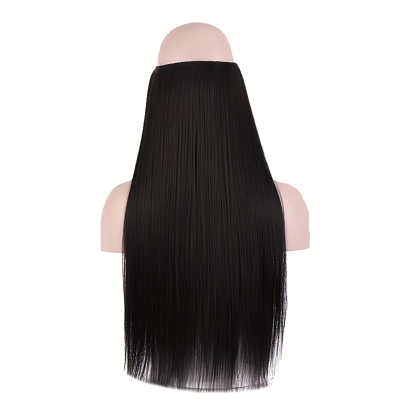 Image of Synthetic 22 Inches No Clips In Hidden Secret False Hair Piece Hair Extension Long Curly Fish Line Hair Pieces