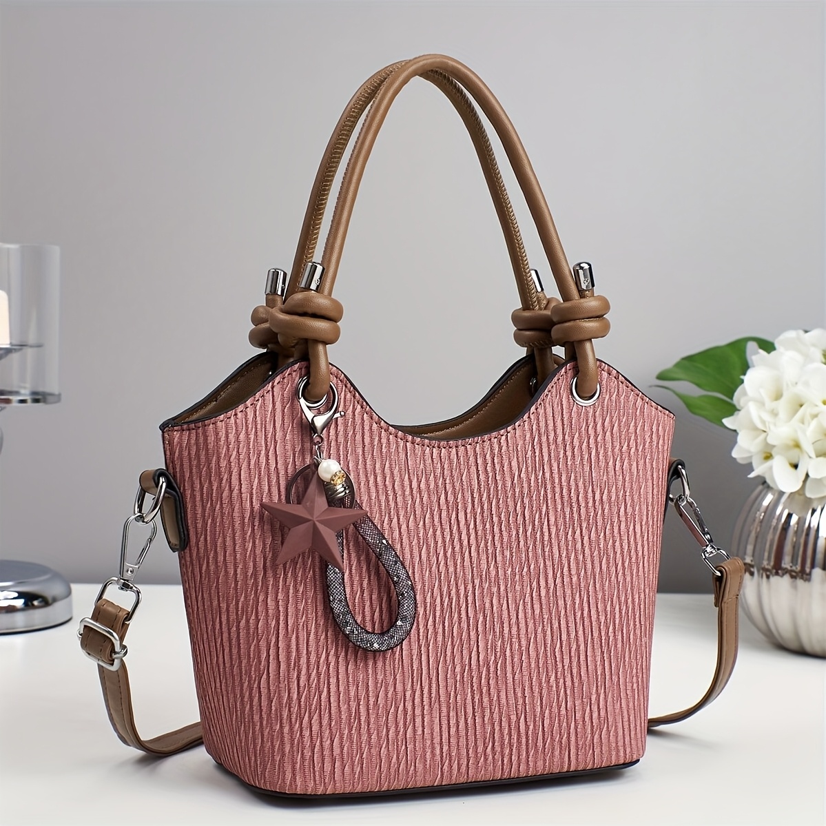 Nuovo borsa da pendolare da donna di grande capacità, borsa tote elegante e versatile, design facile ed elegante