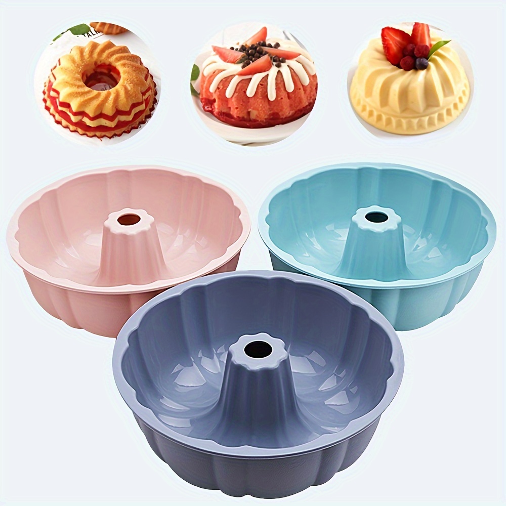 

1pc 10'' Fluted Tube Silicone Cake Mold - Non-stick, Bpa-free, Perfect For Holiday Baking & Easy To Clean